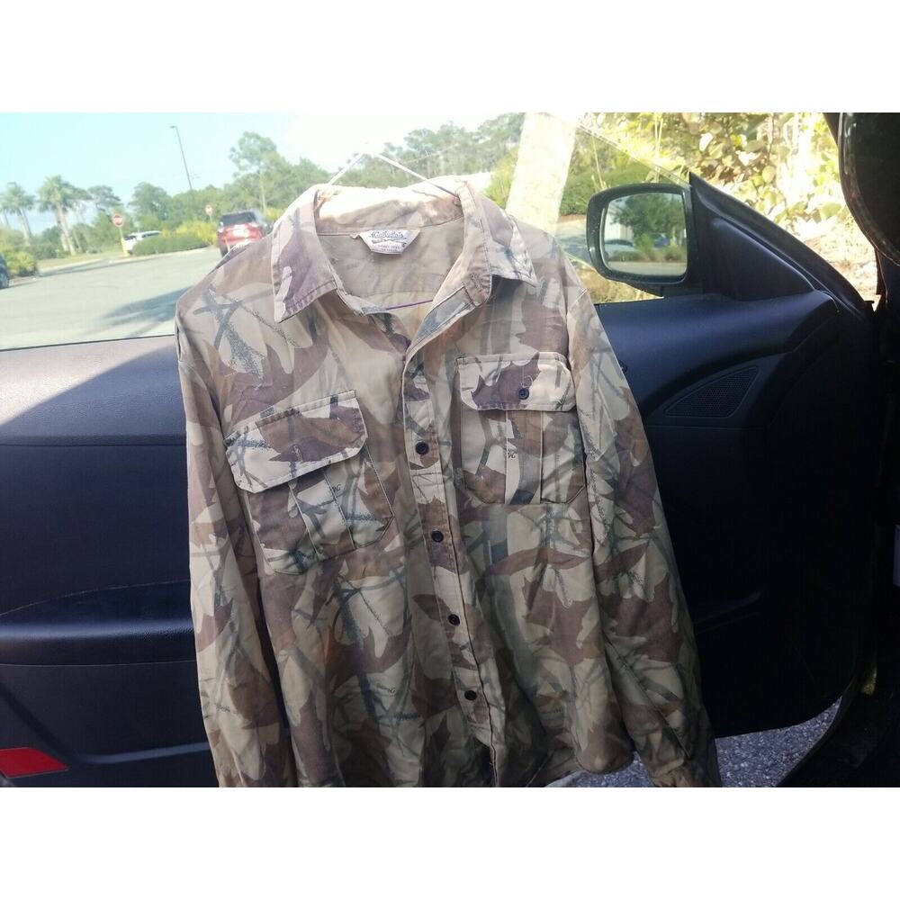 Vintage 90s CABELA'S Mirage Camo Camouflage Hunting Button Up Size Medium